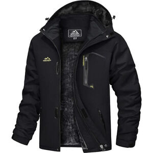 Men's Waterproof Fleece Lined Winter  Coats Windproof Warm Snow Ski Jacket